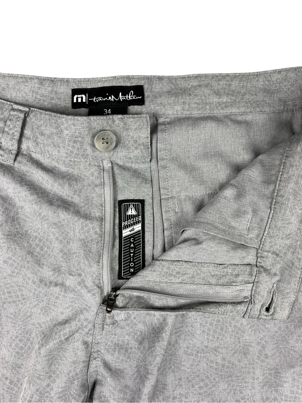 Travis Mathew Golf Shorts Mens 34 Gray Pineapple Print Pattern Stretch 1MU346
